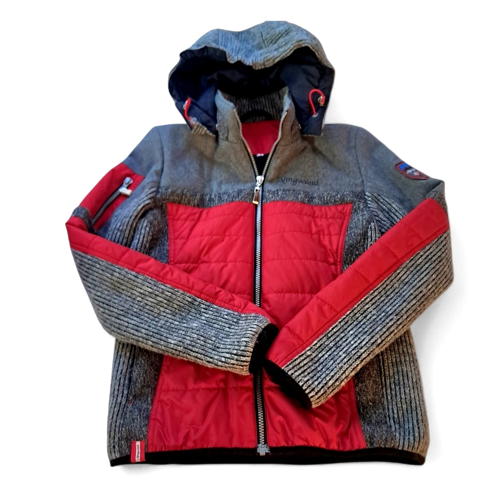 Almgwand Nordwand Hybrid Womens Full Zip Up Wool Ski Jacket Sz 4